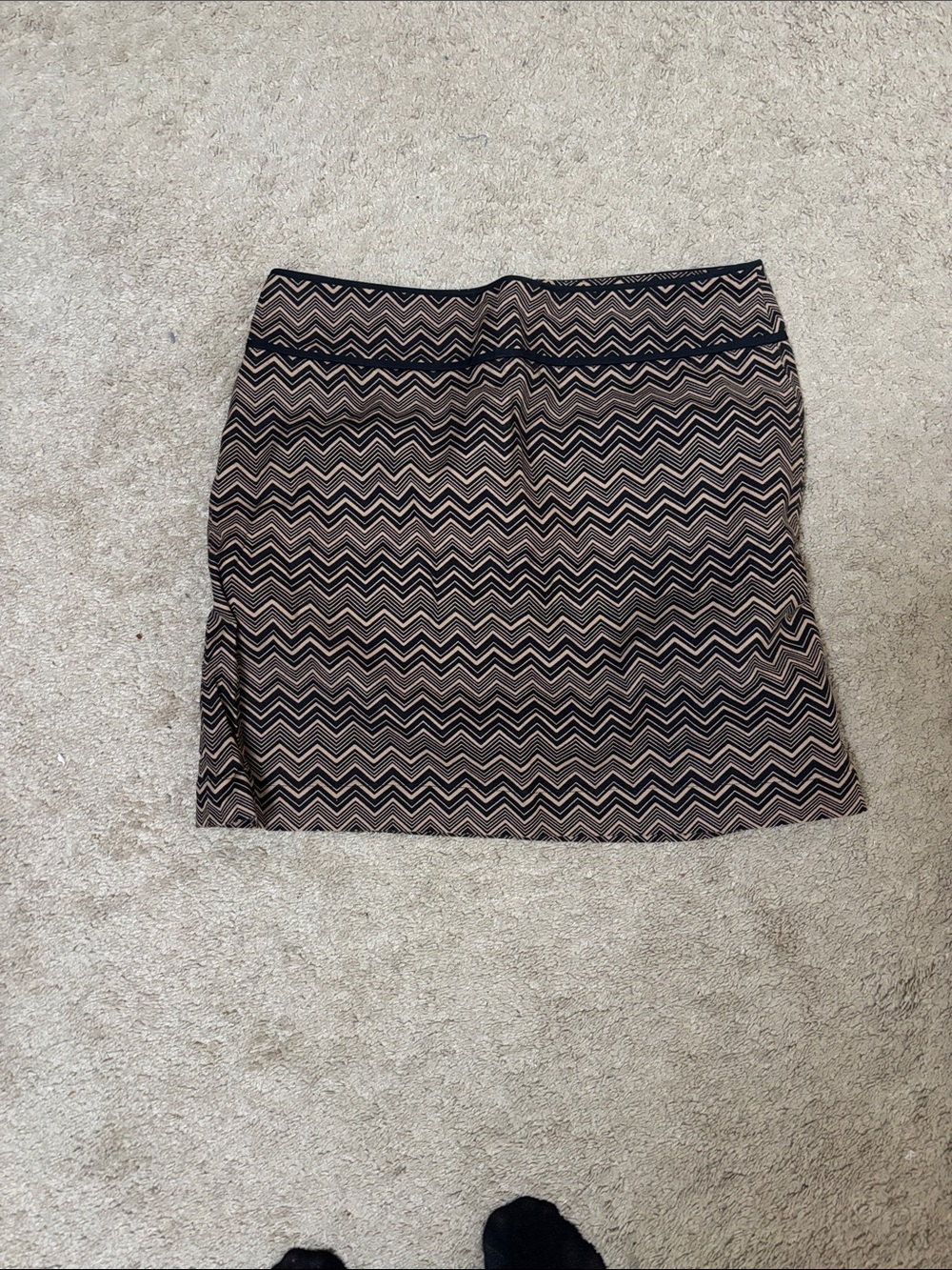 LOFT Chevron Mini Skirt in Black and Brown